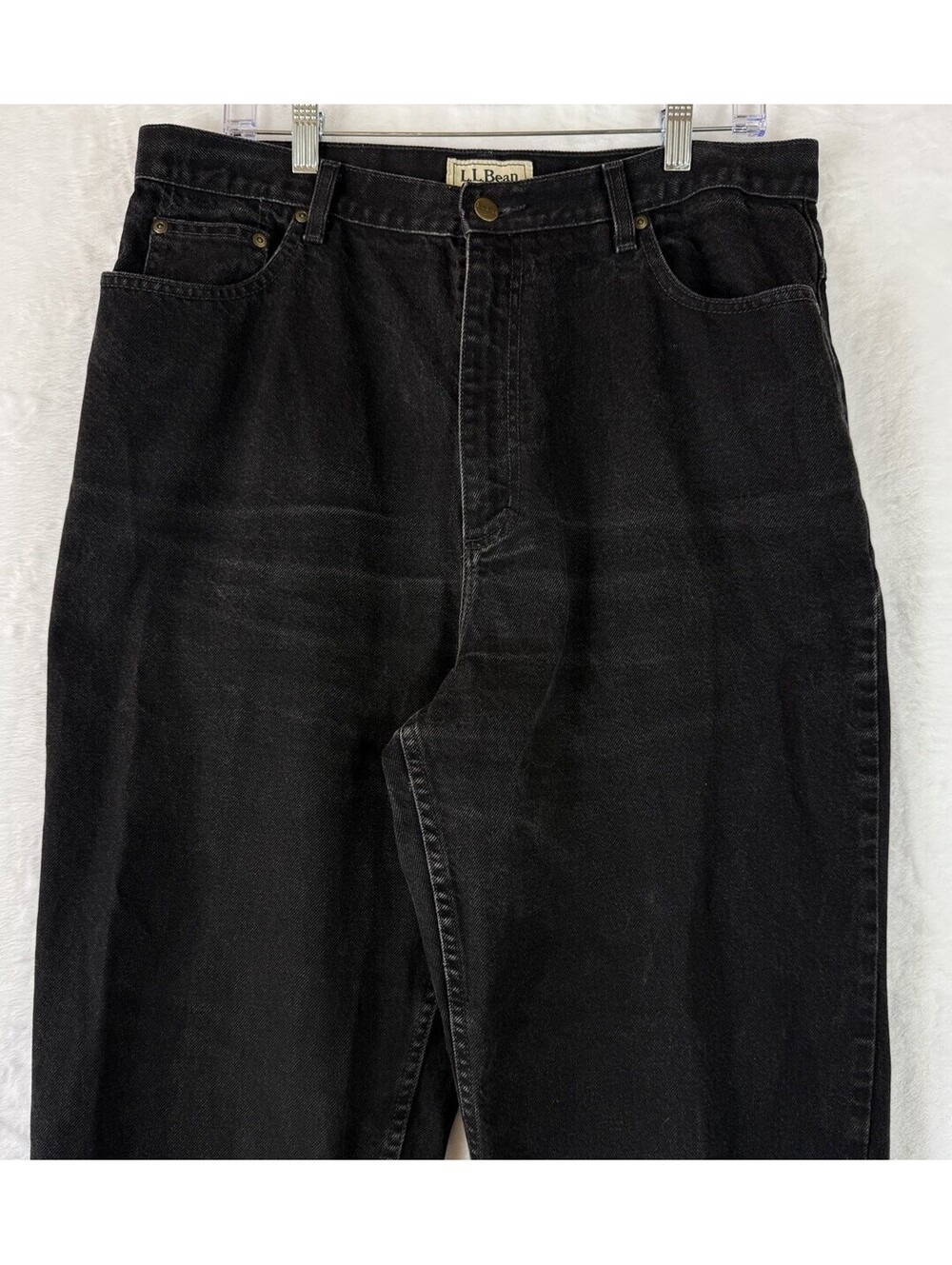 Vintage LL Bean Jeans 18 Tall Womens Black 90s High Rise Denim Cotton Hipster
